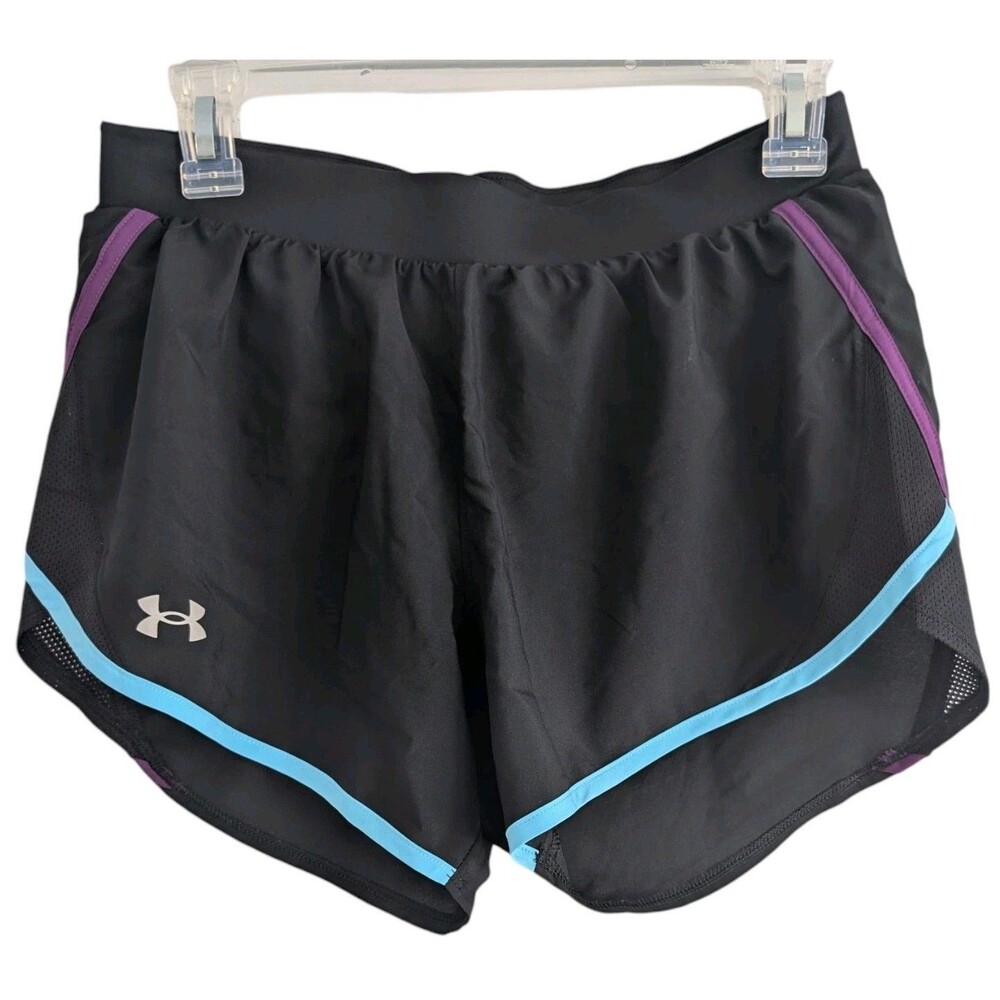 Under Armour Loose Fit Heatgear Running Shorts Black Womens Size Small Athletic - Picture 1 of 9
